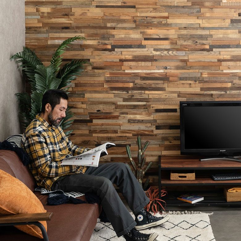 古材ウッドウォールパネル エイジド3D [83211]【 ウォールパネル 壁材