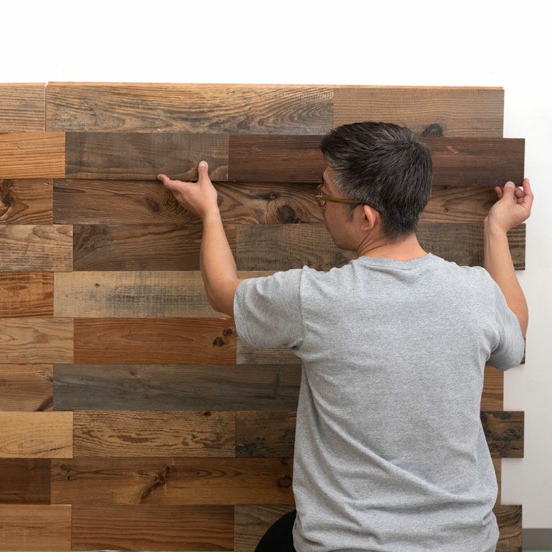 古材ウッドウォールパネル エイジドワイドプランク [83213]【 ウォール