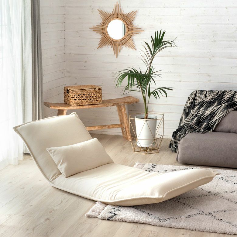 フロアソファ クッション付き 6段階 リクライニング 一人掛け