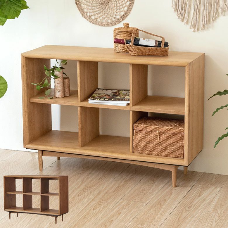 シェルフ 棚 4段 木製 スチール ナチュラル ブラウン W 108 × D 41