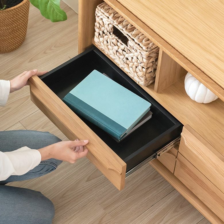 チェスト 木製 引き出し 4杯 オープンタイプ W 100 × D 34 × H 72 cm