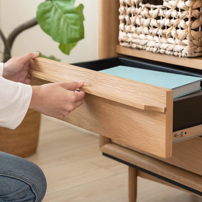 チェスト 木製 引き出し 4杯 オープンタイプ W 100 × D 34 × H 72 cm