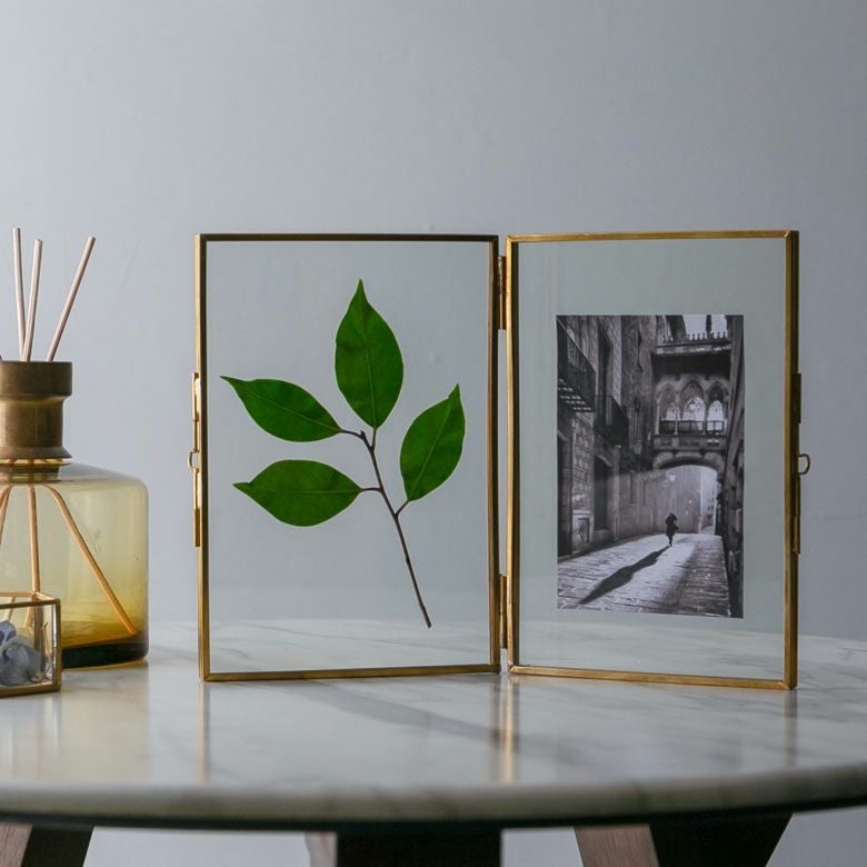 フォトフレーム 2面 写真立て ハガキサイズ [67053]【 写真たて 写真