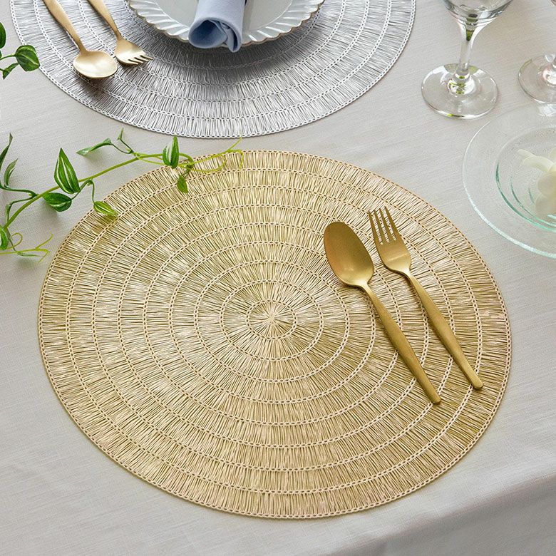 ランチョンマット プレースマット ラウンド 円形 丸形 ゴールド