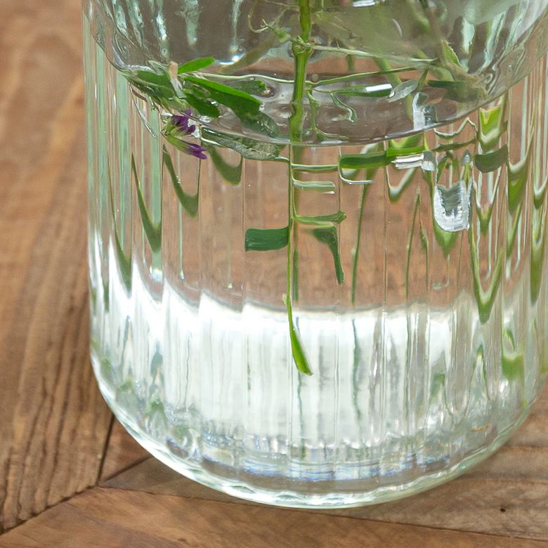 フラワーベース 花瓶 ガラス クリア 直径 10cm 高さ 18cm [90425