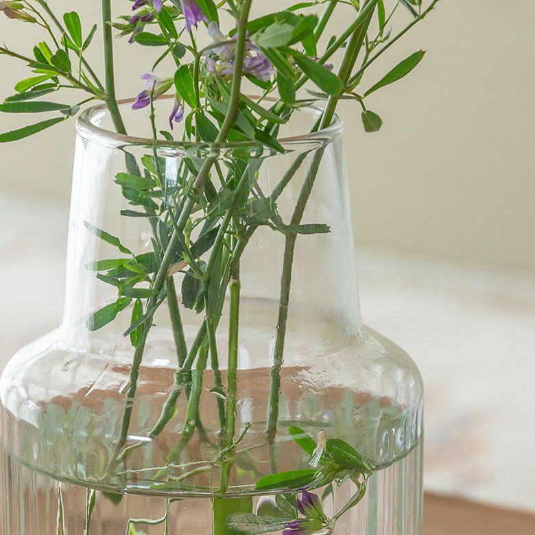 フラワーベース 花瓶 ガラス クリア 直径 10cm 高さ 18cm [90425