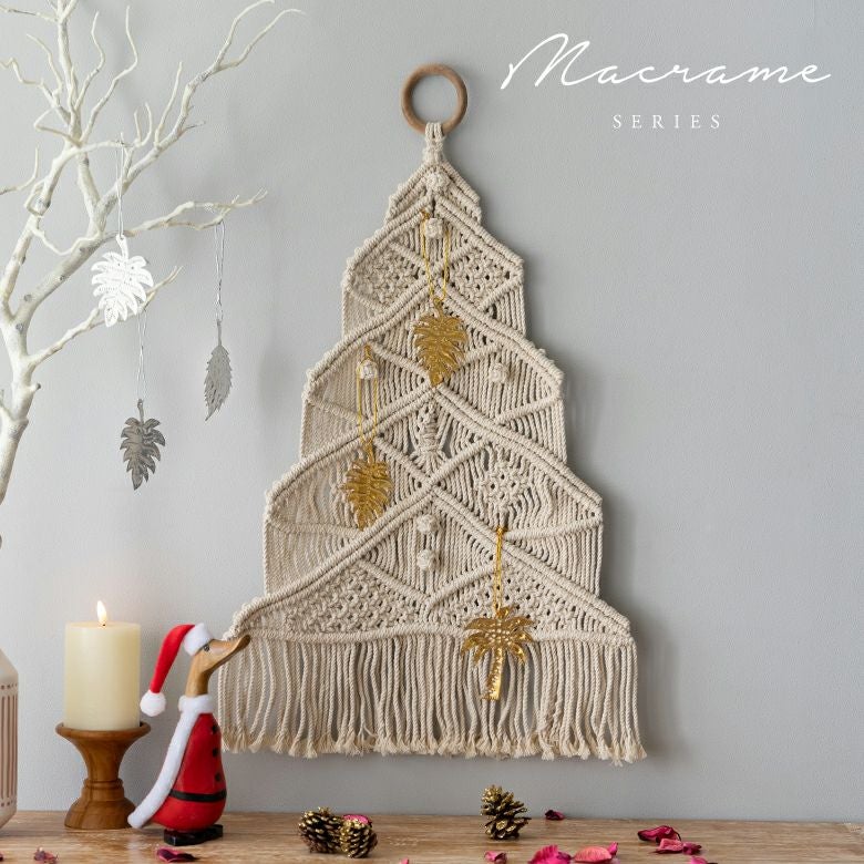 タペストリー マクラメ編み マクラメロープ ツリー 壁掛け コットン