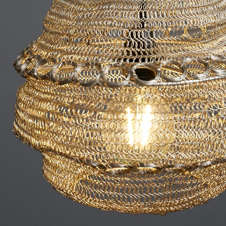 ペンダントランプ ワイヤーメッシュ ランプシェード「ティアドロップ