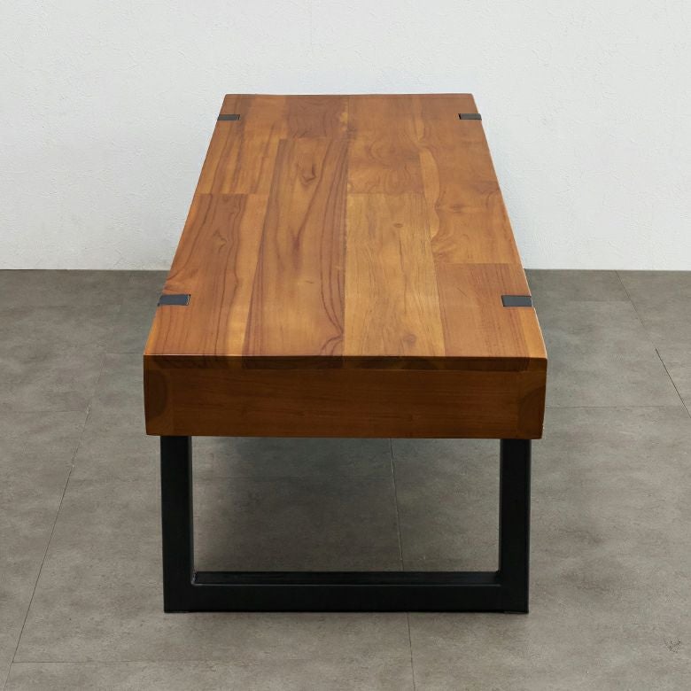 センターテーブル W 120 × D 44 × H 37 cm 木製 スチール 長方形