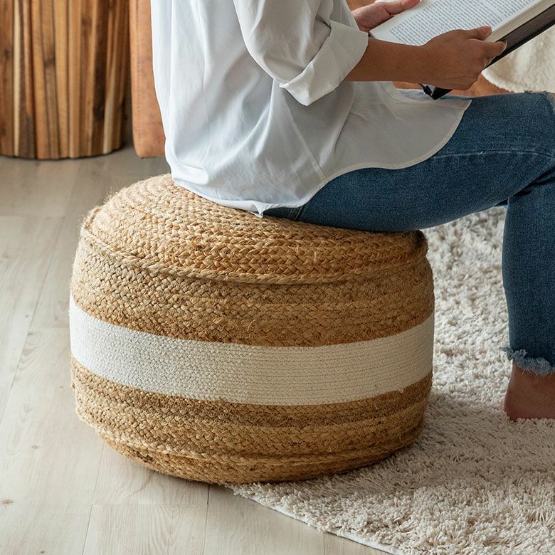 プフ スツール オットマン プーフ フロアスツール ラウンド ジュート