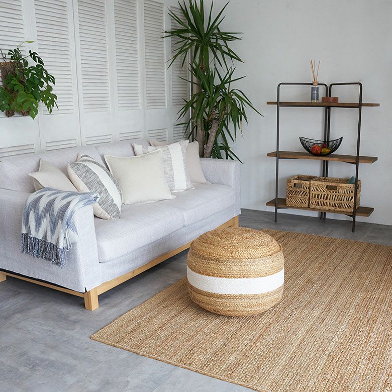 プフ スツール オットマン プーフ フロアスツール ラウンド ジュート