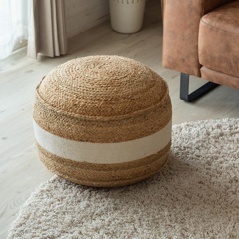 プフ スツール オットマン プーフ フロアスツール ラウンド ジュート