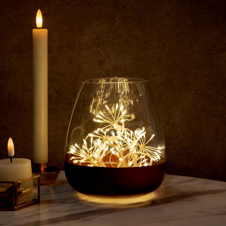 LEDライト クリスマス 電飾 LED ガーランド 190cm コッパー シルバー