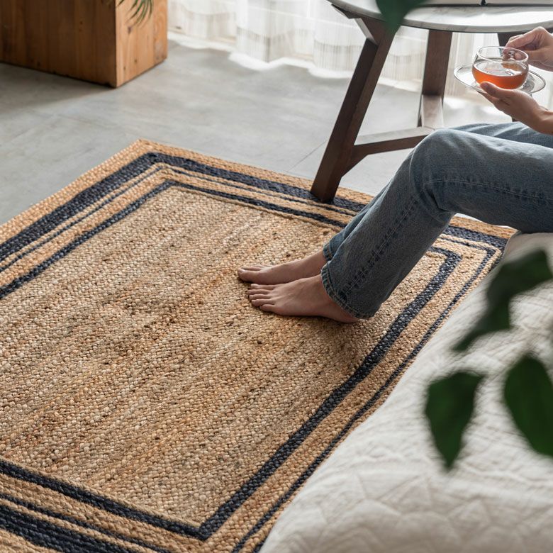 ラグ カーペット ジュートラグ 幅140cm 100×140 長方形 約 W 140cm D