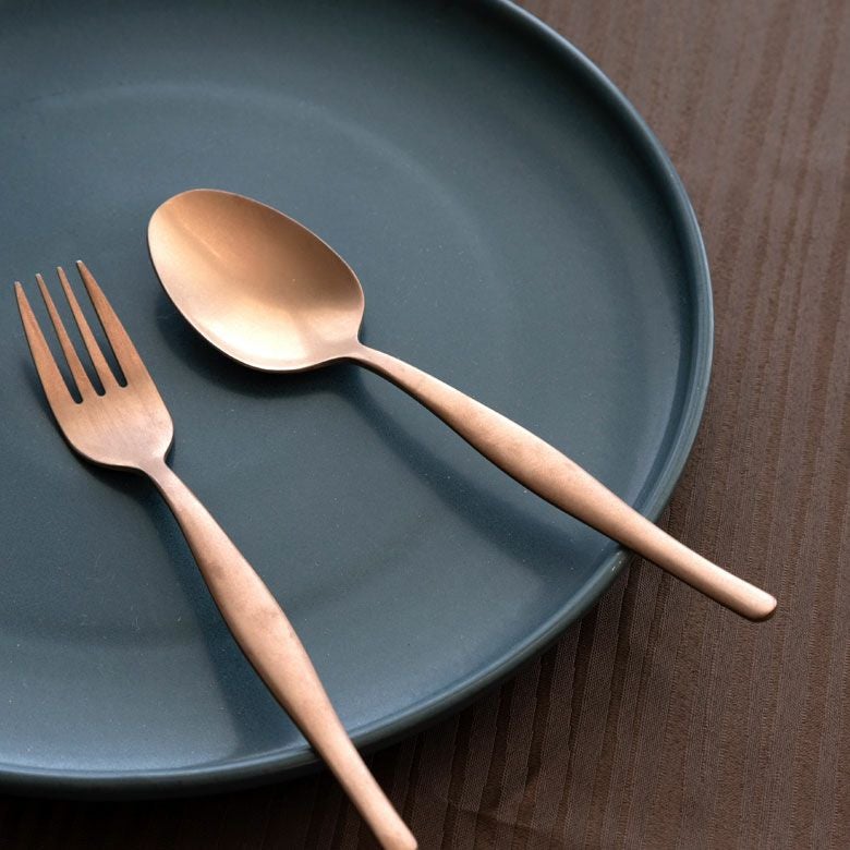 メール便対応】 カトラリーセット ゴールド 5本 マット おしゃれ