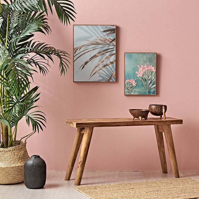 アートパネル パームリーフ フレーム付き グリーン 幅30×高さ40cm