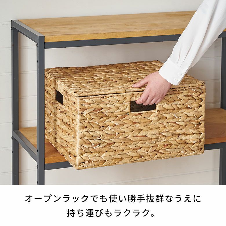 かご バスケット 蓋付き Lサイズ 収納ボックス フタ付き 約 W 43 cm D