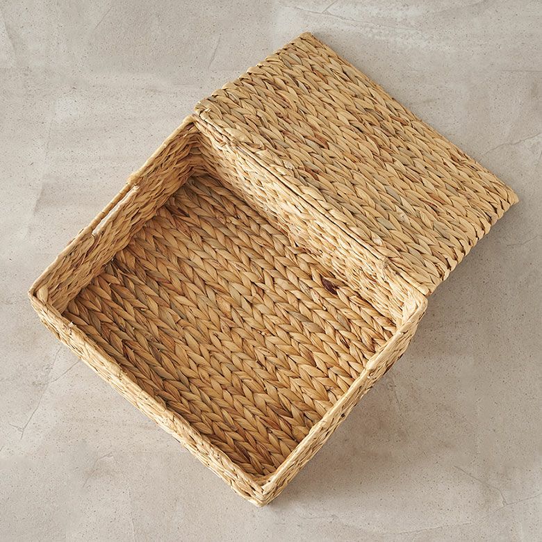 かご バスケット 蓋付き Lサイズ 収納ボックス フタ付き 約 W 43 cm D