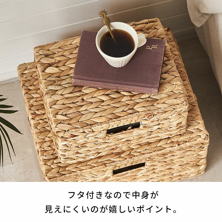 かご バスケット 蓋付き M L 2個セット 収納バスケット 収納ボックス