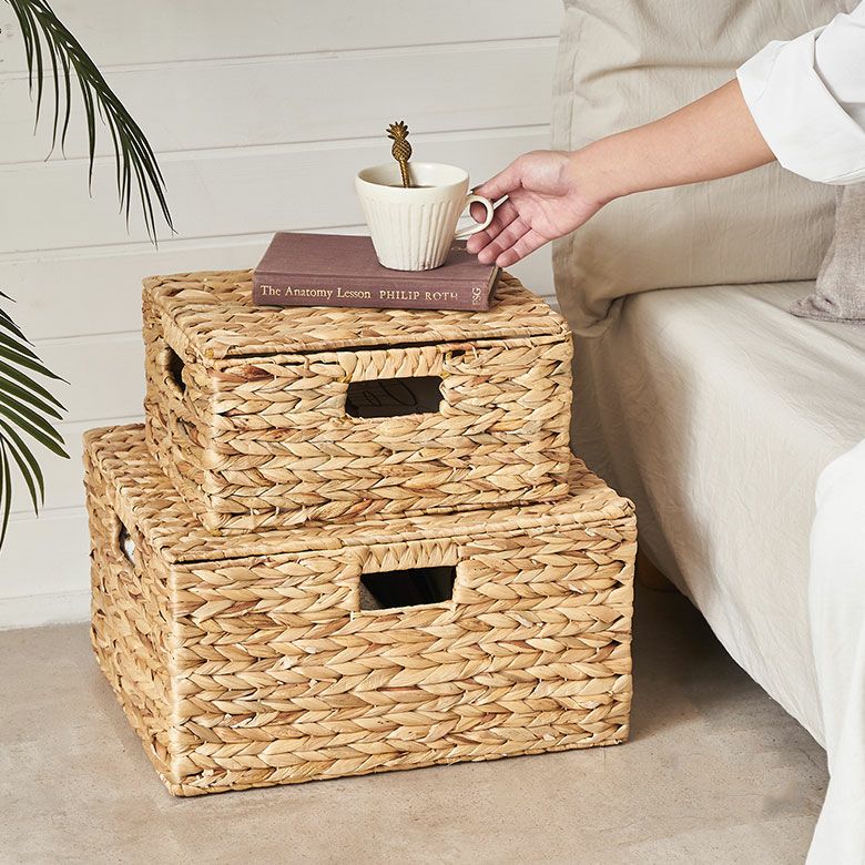 かご バスケット 蓋付き M L 2個セット 収納バスケット 収納ボックス