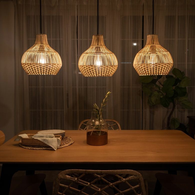 ペンダントライト ランプシェード 照明 ラタン 籐 バイカラー ツートン
