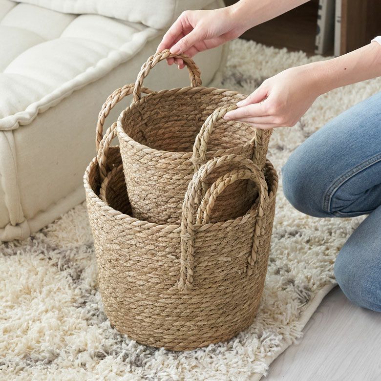 3個セット】プランターカバー 植木鉢カバー バスケット 持ち手付き