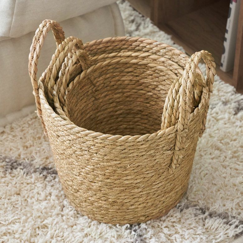 3個セット】プランターカバー 植木鉢カバー バスケット 持ち手付き