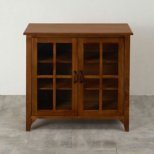 ティンバー キャビネット リビングチェスト チェスト 木製 ガラス扉