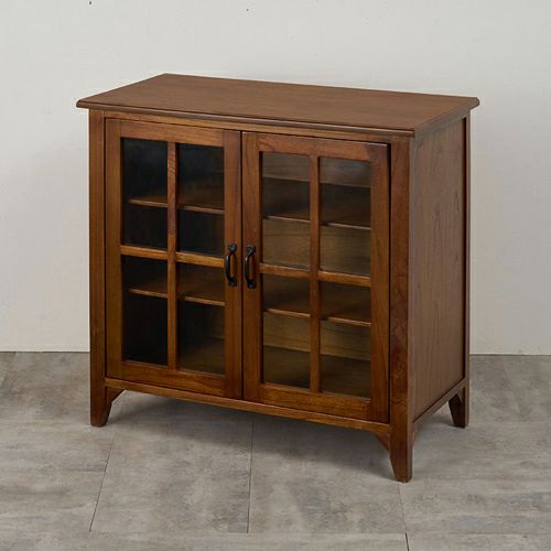 ティンバー キャビネット リビングチェスト チェスト 木製 ガラス扉