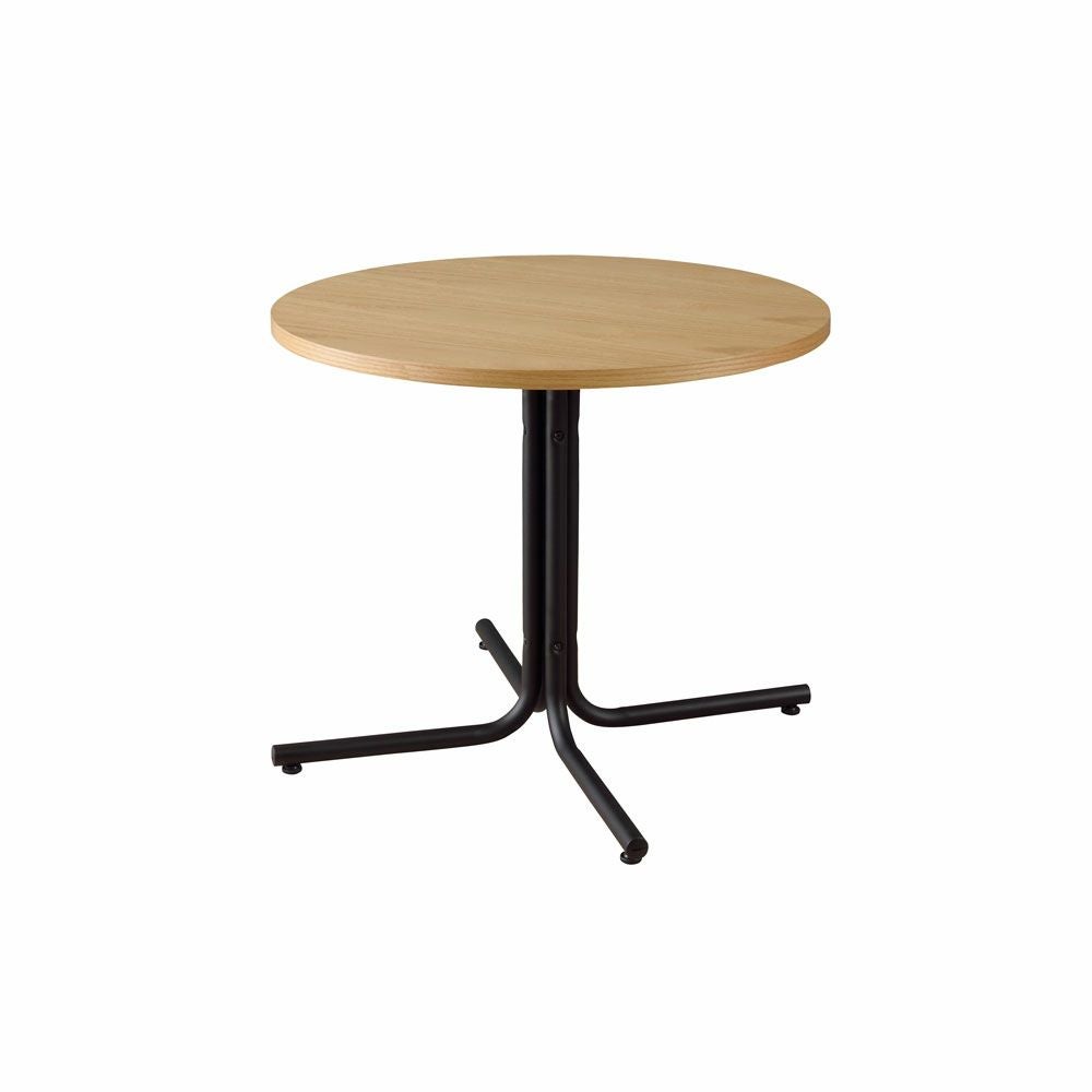 カフェ風テーブル 木製 スチール ナチュラル ラウンド 直径80cm [91360