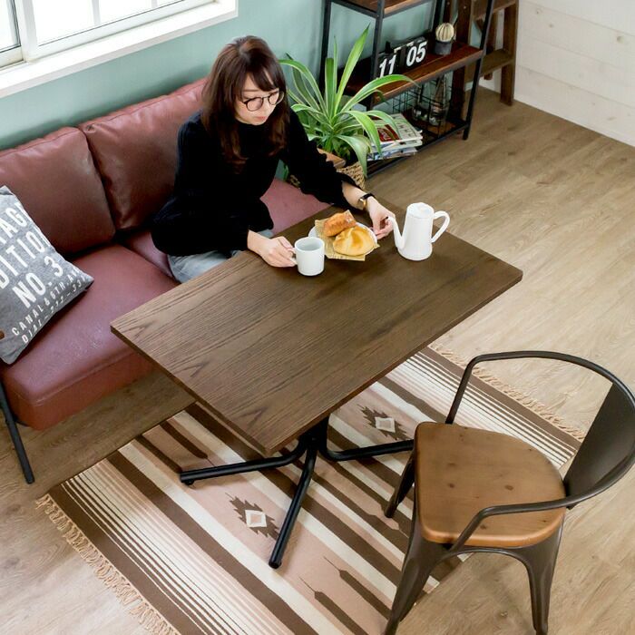 カフェ風テーブル Bryce ブライス ダイニングテーブル 1本脚 70 カフェ