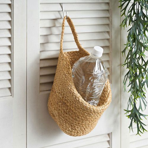 バスケット 吊り下げ かご ジュート 麻 マチ広 円形 Sサイズ 約 W 20cm