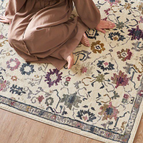 ラグ ラグマット ペルシャ 風 ウィルトン織り 花柄 マルチカラー