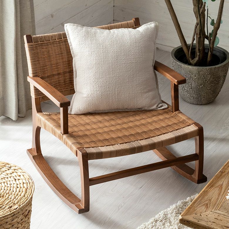 ロッキングチェア チェア 椅子 ラタン調 約 W 60cm D 65cm H 60cm