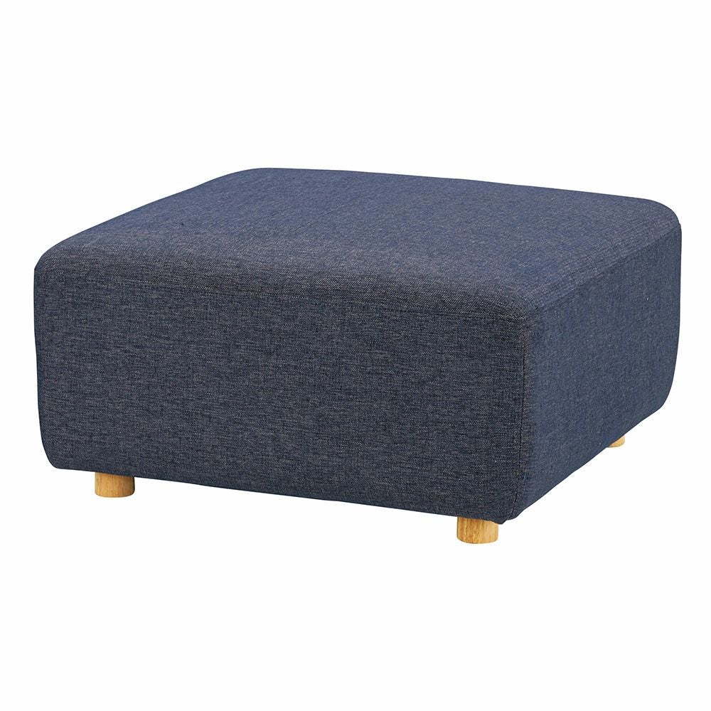 スツール オットマン 四角 グレー ネイビー 脚付き 幅80cm 奥行80cm 高