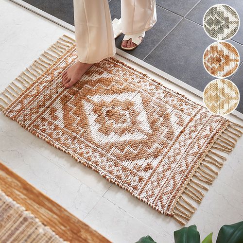 コットンキリム マット 60×90cm [Gタイプ] (31130]【アジアン雑貨の