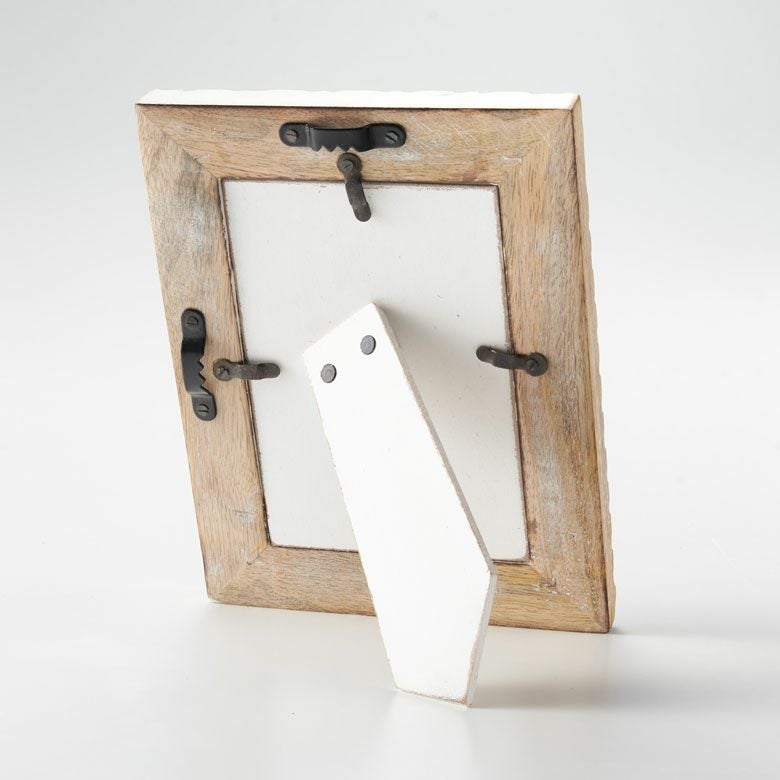 フォトフレーム 写真立て 木彫り 木製 マンゴーウッド シェブロン 縦