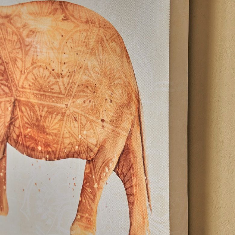 オレンジ色の象の絵画 木製パネル 【公式通販】