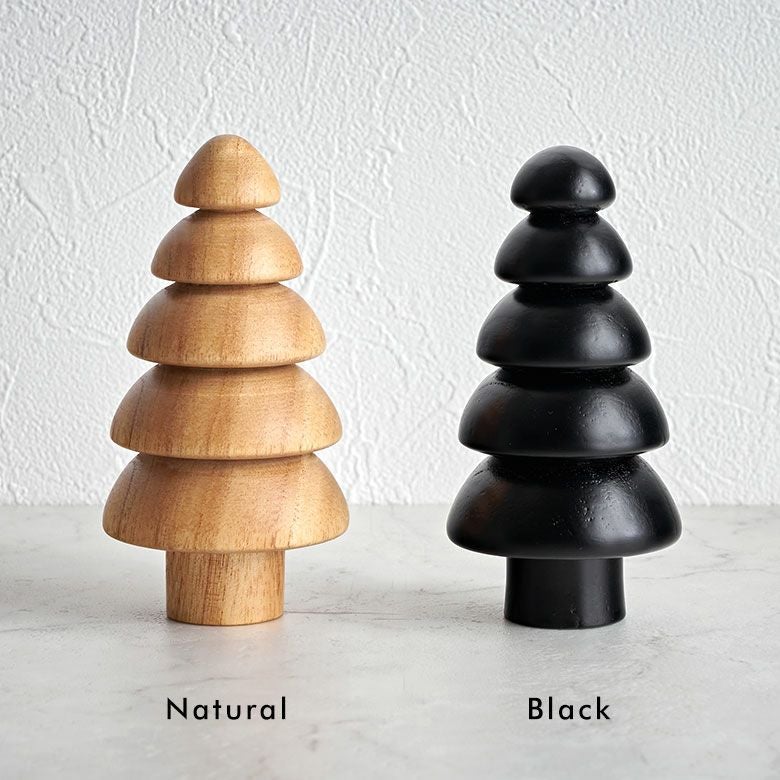 ツリー オブジェ 木製 Sサイズ 約 W 6.3 × D 6.3 × H 12 cm クリスマス