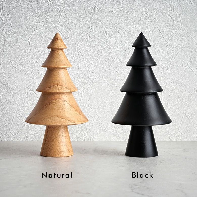 ツリー オブジェ 木製 Lサイズ 約 W 10.5 × D 10.5 × H 20 cm