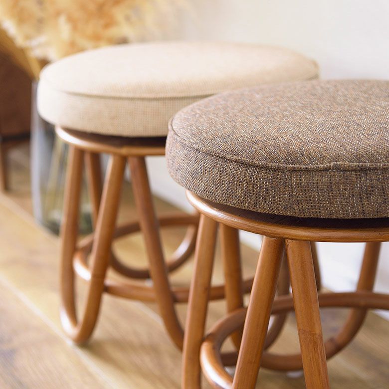 回転 スツール ラタンスツール ラタン 籐 椅子 イス 座面高 35.5cm