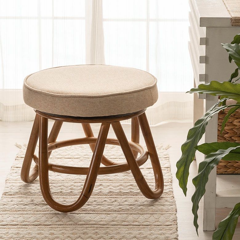 回転 スツール ラタンスツール ラタン 籐 椅子 イス 座面高 35.5cm