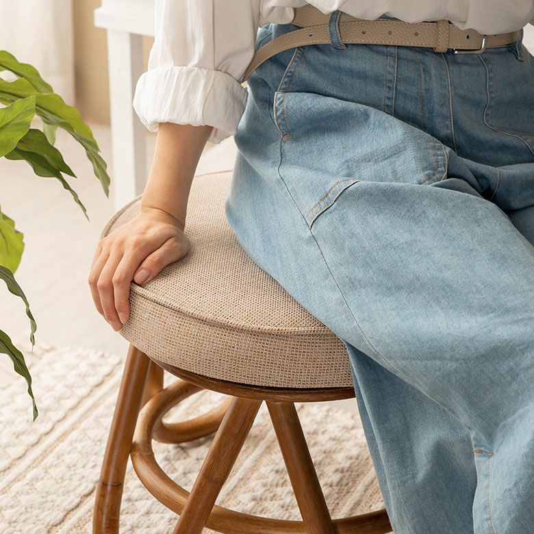 回転 スツール ラタンスツール ラタン 籐 椅子 イス 座面高 35.5cm