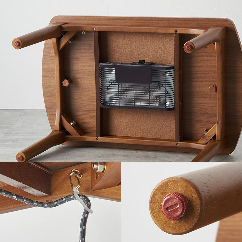 テーブル こたつ こたつテーブル 木製 天然木 約 W 80cm D 50cm H 40