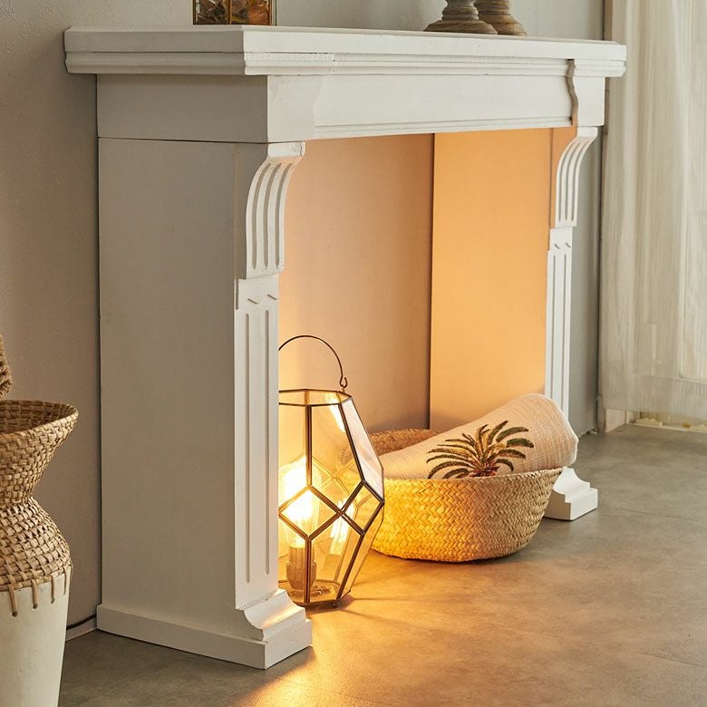 マントルピース 飾り棚 天然木 木製 杉 約 約 W100cm D26cm H73cm