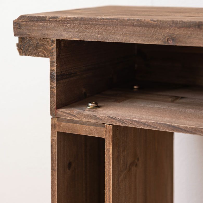 マントルピース 飾り棚 天然木 木製 杉 約 約 W100cm D26cm H73cm