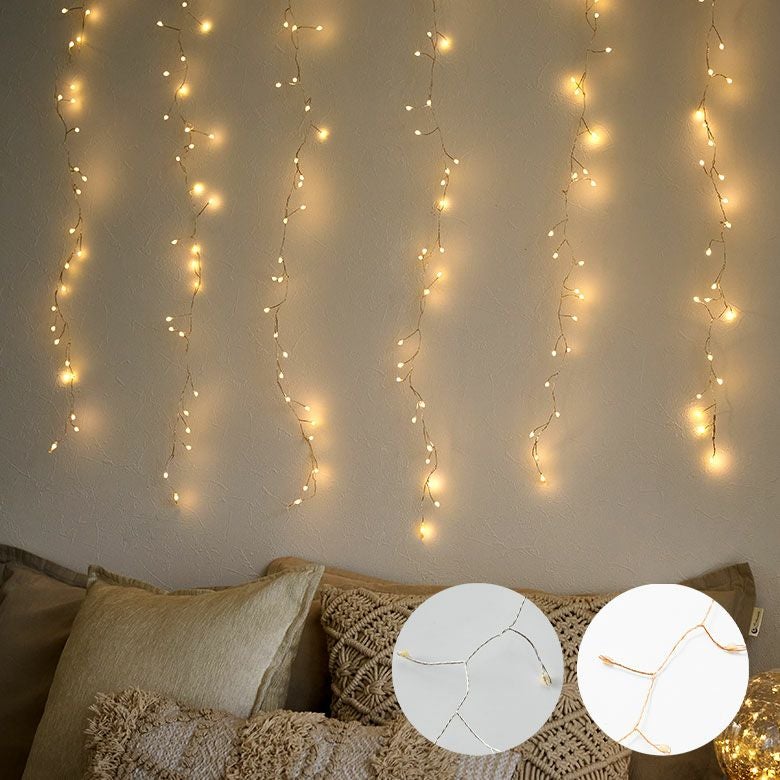 LEDライト クリスマス 電飾 LED ライン 120cm 6列 シルバー コッパー