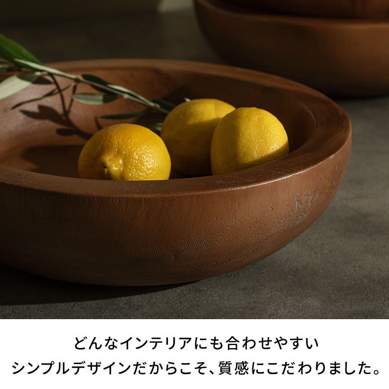 スワールウッド無垢材の大きなくり抜きボウル | バリ島直輸入