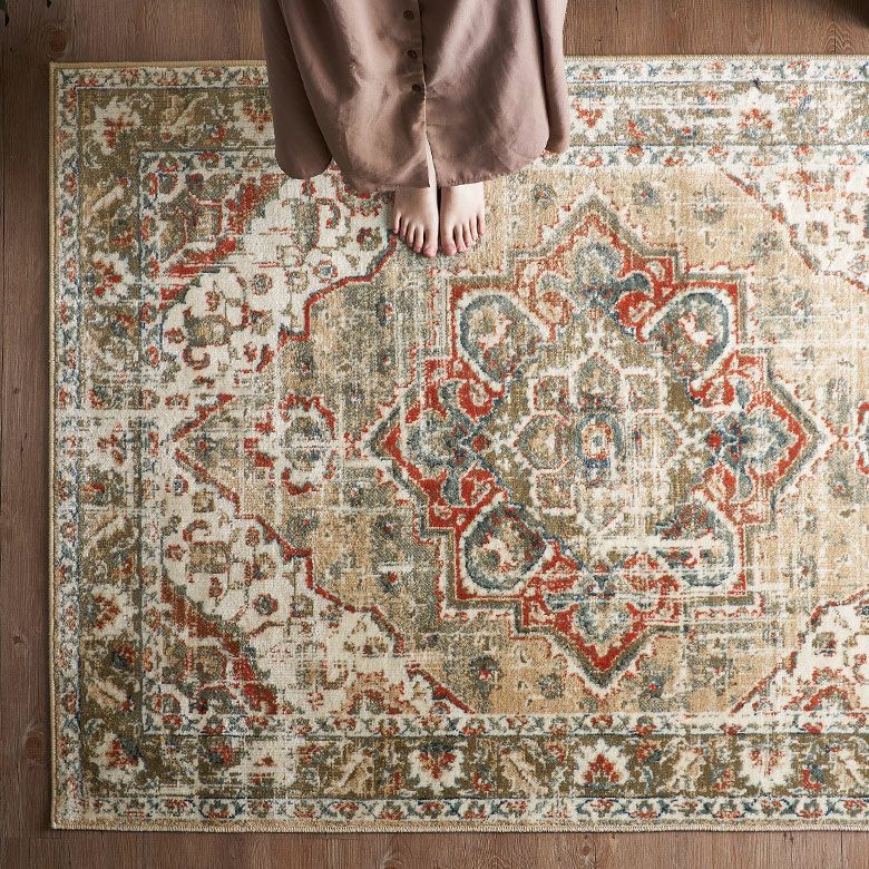 ラグ ラグマット ウィルトン織 メダリオン柄 エジプト製 約 130×190cm