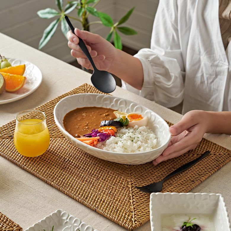 プレート プルメリア オーバルボウル 楕円皿 約 W 25cm D 17cm H 5cm